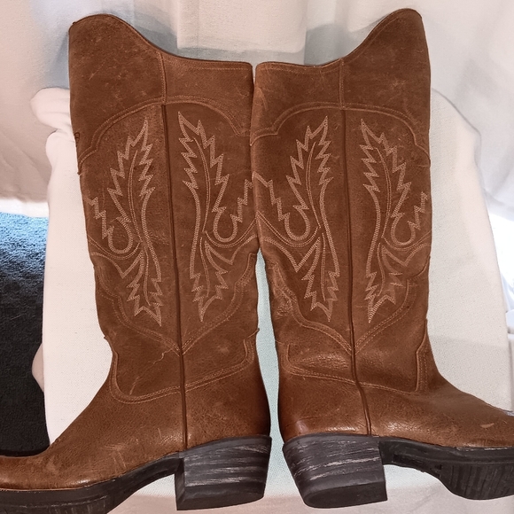 ARIAT 10010251 MURRIETA BROWN LEATHER OVER THE KNEE ZIP COWBOY BOOTS WOMEN'S 10B - Picture 2 of 9